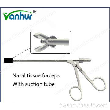 Instruments ORL Pince à tissu nasal avec tube d&#39;aspiration